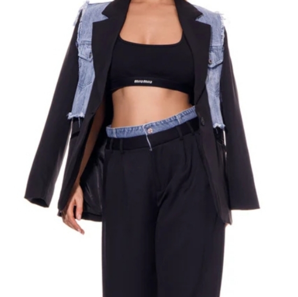 GALITA black blazer with jeans vest